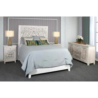 MandalaBed Frame with Tall Headboard - LOOMLAN - LOOMLAN - Beds