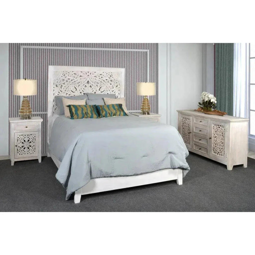 MandalaBed Frame with Tall Headboard - LOOMLAN - LOOMLAN - Beds