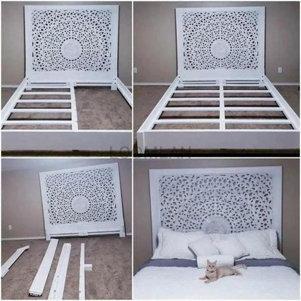 MandalaBed Frame with Tall Headboard - LOOMLAN - LOOMLAN - Beds