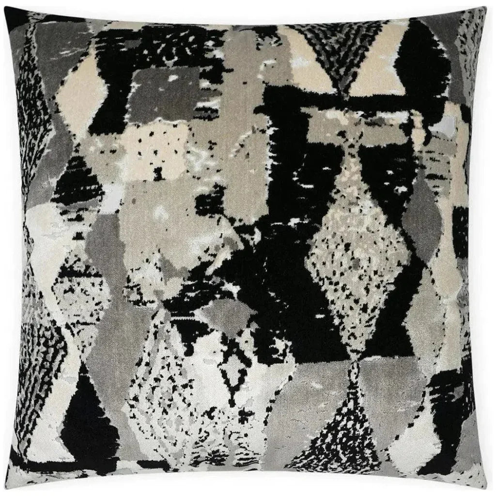 Fez Abstract Black Grey Large Throw Pillow Insert - LOOMLAN - D.V. Kap - Throw Pillows