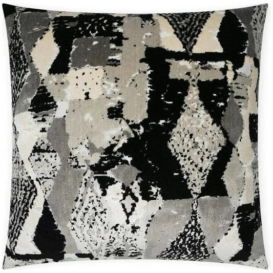 Fez Abstract Black Grey Large Throw Pillow Insert - LOOMLAN - D.V. Kap - Throw Pillows