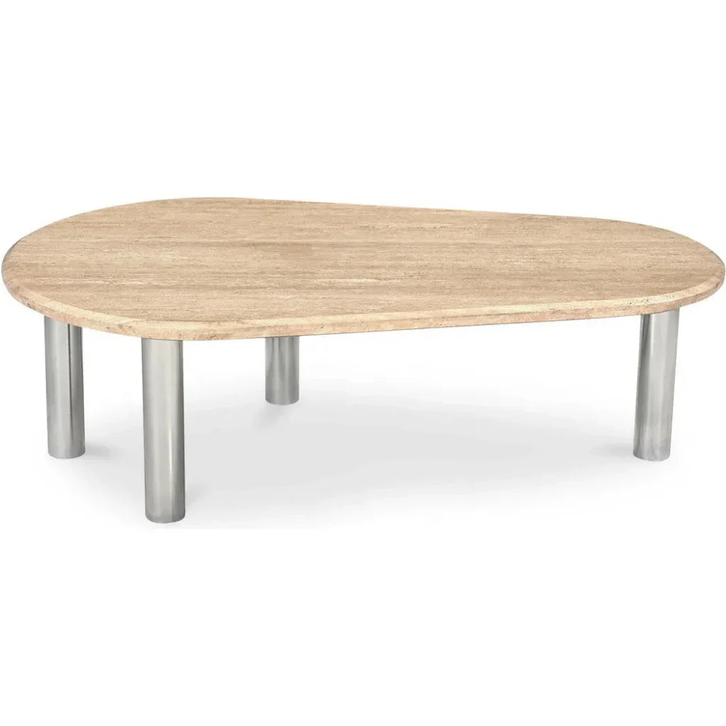 Fia Iron & Wood Beige Geometric Coffee Table - LOOMLAN - Moe's Home - Coffee Tables