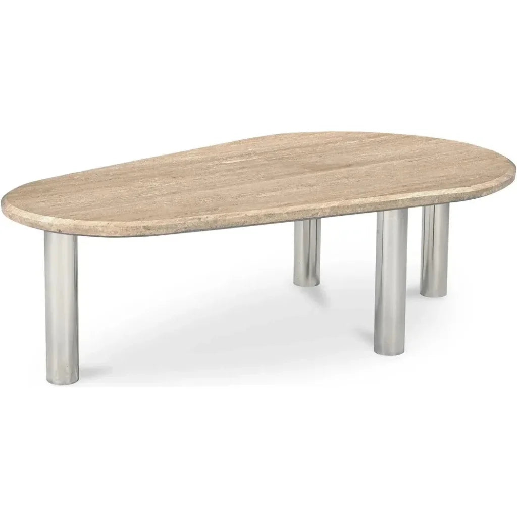 Fia Iron & Wood Beige Geometric Coffee Table - LOOMLAN - Moe's Home - Coffee Tables
