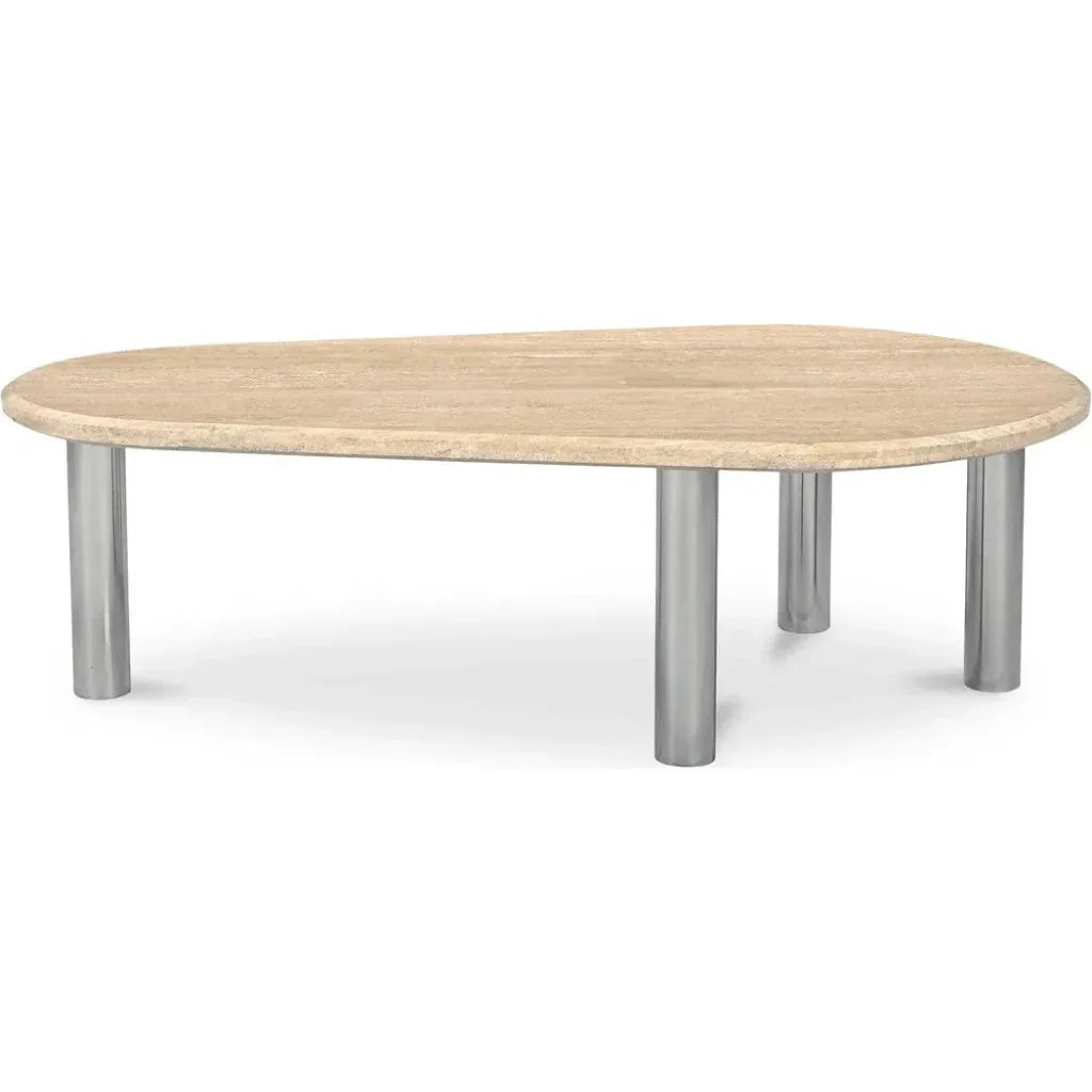 Fia Iron & Wood Beige Geometric Coffee Table - LOOMLAN - Moe's Home - Coffee Tables