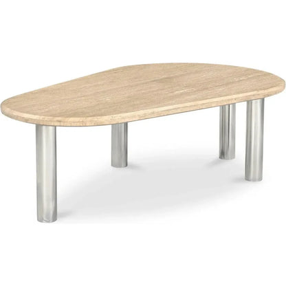 Fia Iron & Wood Beige Geometric Coffee Table - LOOMLAN - Moe's Home - Coffee Tables