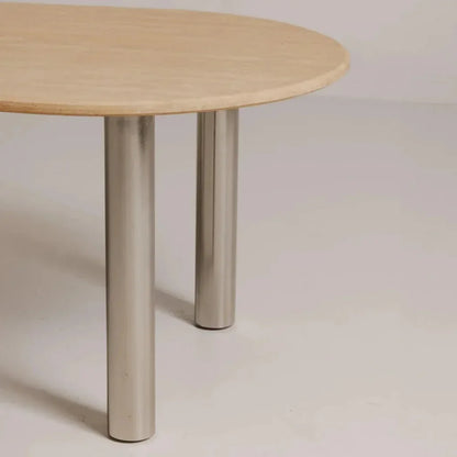 Fia Iron & Wood Beige Geometric Dining Table-Dining Tables-Moe's Home-LOOMLAN