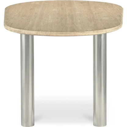 Fia Iron & Wood Beige Geometric Dining Table-Dining Tables-Moe's Home-LOOMLAN