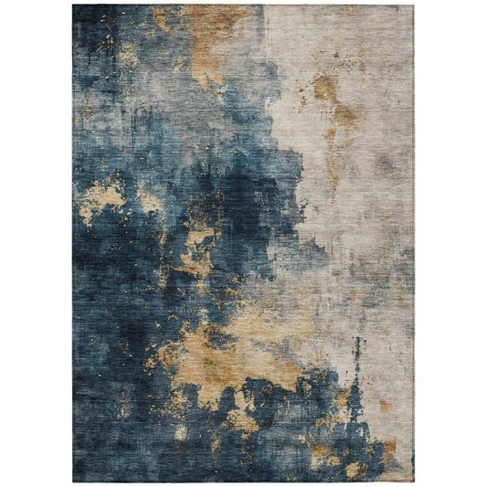 Fibra Blue Washable Indoor-Outdoor Rug-Outdoor Rugs-LOOMLAN Rugs-2'6" x 3'10"-LOOMLAN