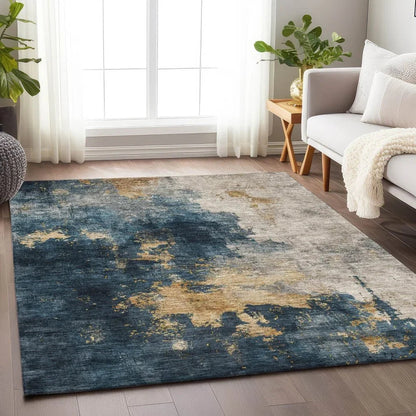 Fibra Blue Washable Indoor-Outdoor Rug-Outdoor Rugs-LOOMLAN Rugs-LOOMLAN