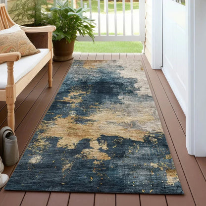 Fibra Blue Washable Indoor-Outdoor Rug-Outdoor Rugs-LOOMLAN Rugs-LOOMLAN