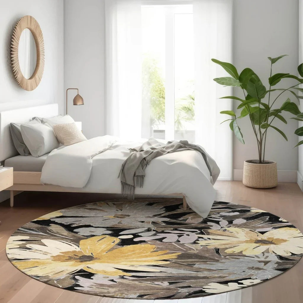 Fibrosa Black Washable Indoor - Outdoor Rug - LOOMLAN - LOOMLAN Rugs - Outdoor Rugs