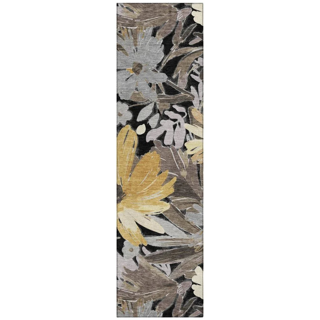 Fibrosa Black Washable Indoor - Outdoor Rug - LOOMLAN - LOOMLAN Rugs - Outdoor Rugs