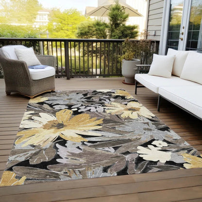 Fibrosa Black Washable Indoor - Outdoor Rug - LOOMLAN - LOOMLAN Rugs - Outdoor Rugs