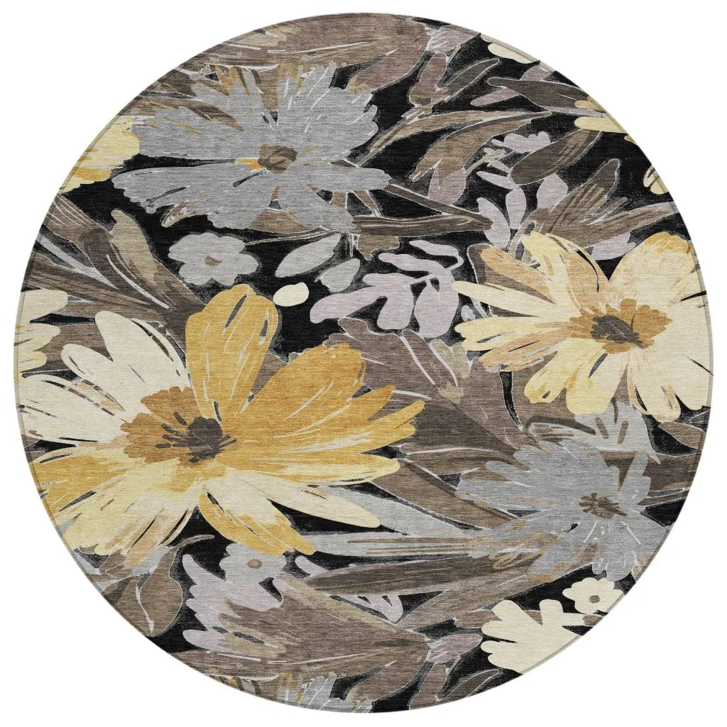 Fibrosa Black Washable Indoor - Outdoor Rug - LOOMLAN - LOOMLAN Rugs - Outdoor Rugs