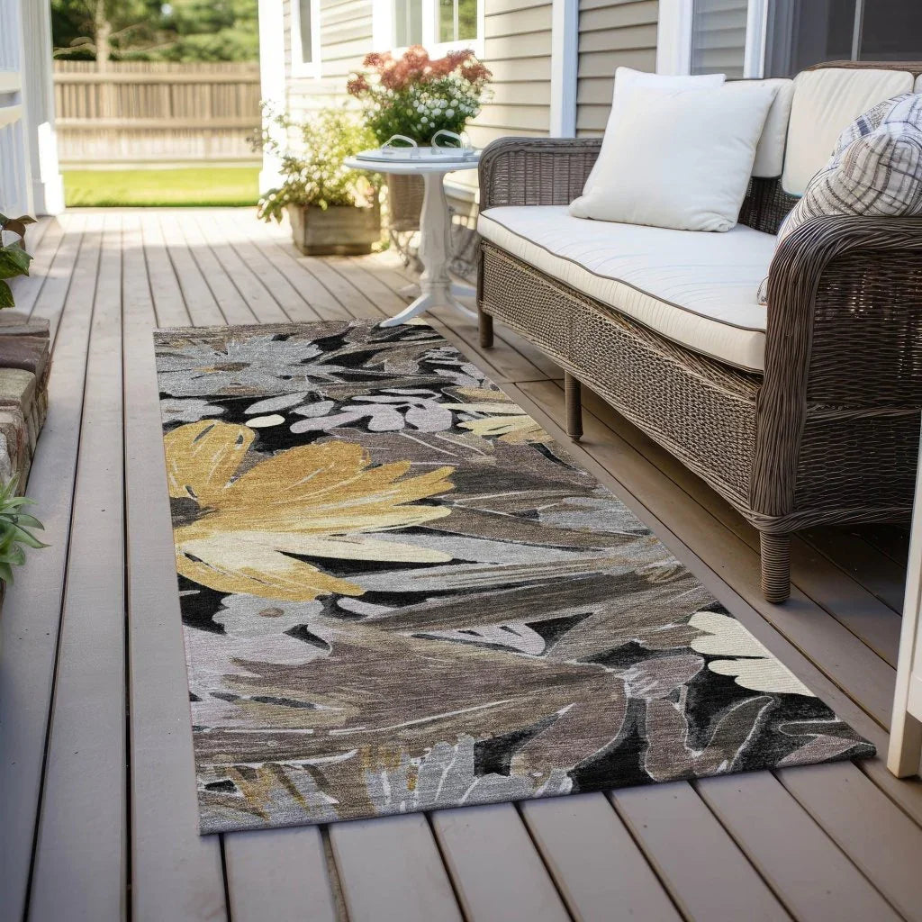 Fibrosa Black Washable Indoor - Outdoor Rug - LOOMLAN - LOOMLAN Rugs - Outdoor Rugs