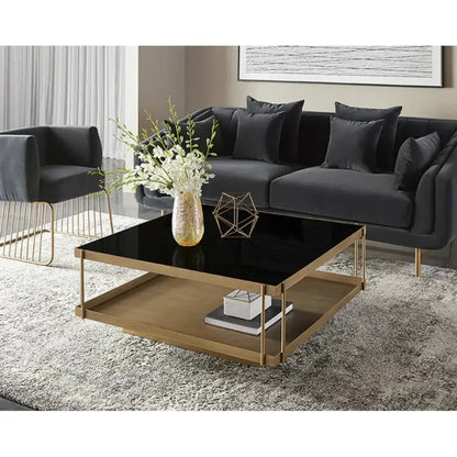 Finch Iron Framed Square Coffee Table - LOOMLAN - SUNPAN - Coffee Tables