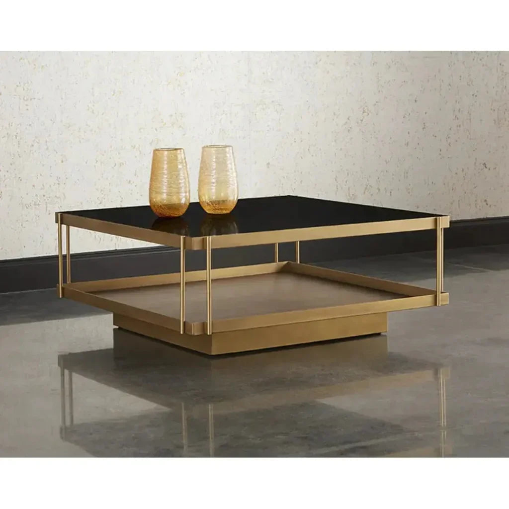 Finch Iron Framed Square Coffee Table - LOOMLAN - SUNPAN - Coffee Tables