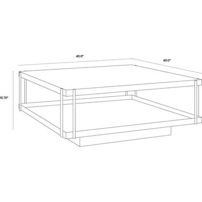 Finch Iron Framed Square Coffee Table - LOOMLAN - SUNPAN - Coffee Tables