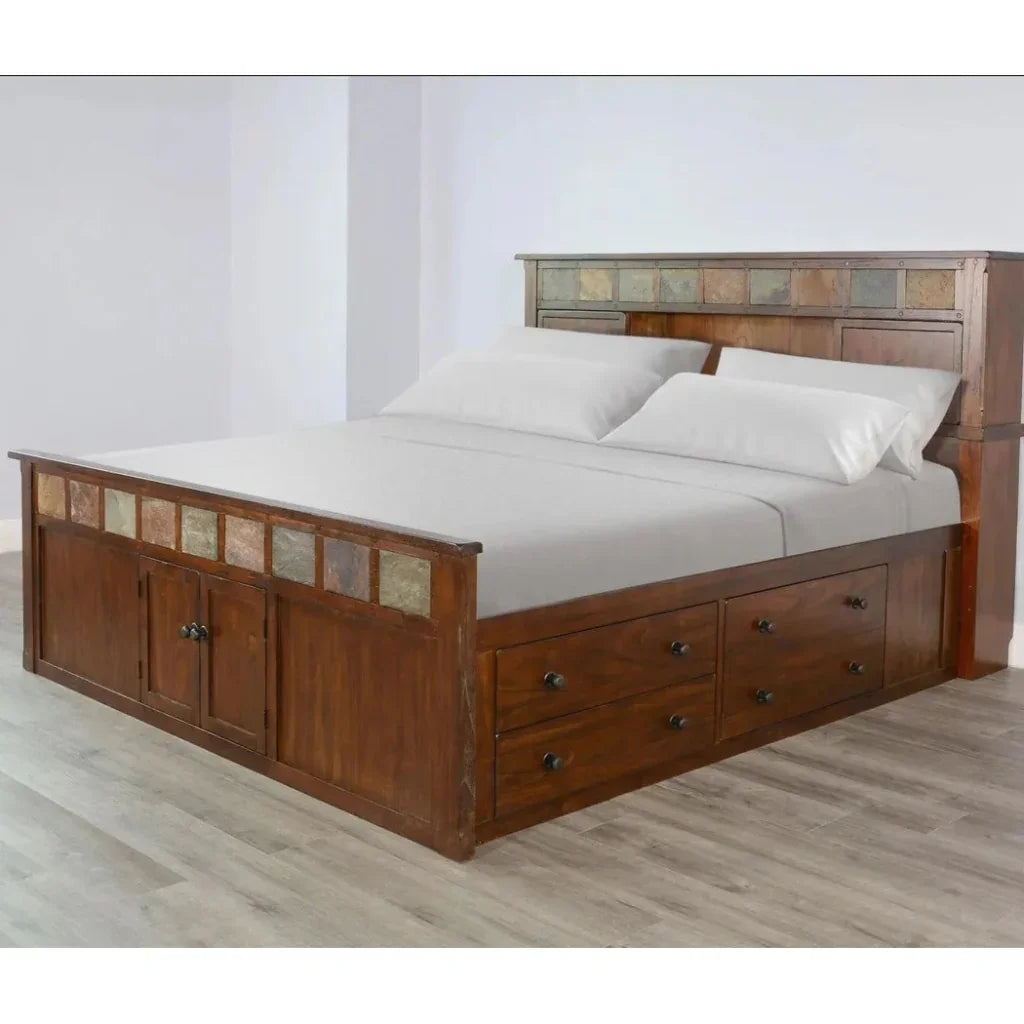 Finish Wooden Dark Brown Storage Bed - LOOMLAN - Sunny D - Beds