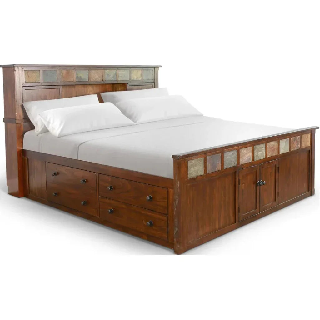 Finish Wooden Dark Brown Storage Bed - LOOMLAN - Sunny D - Beds