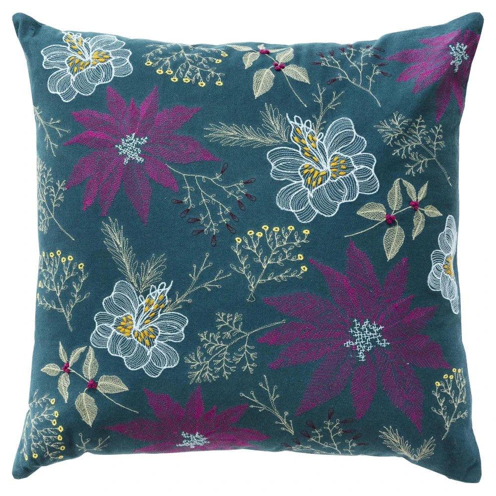 Fiona Teal Throw Pillow With Down Insert - LOOMLAN - LOOMLAN - Throw Pillows