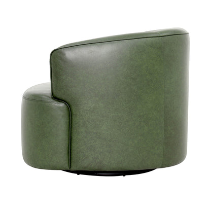 Fireside Top Grain Leather Swivel Club Chair