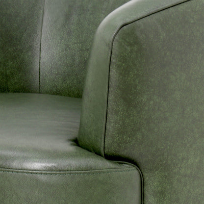 Fireside Top Grain Leather Swivel Club Chair