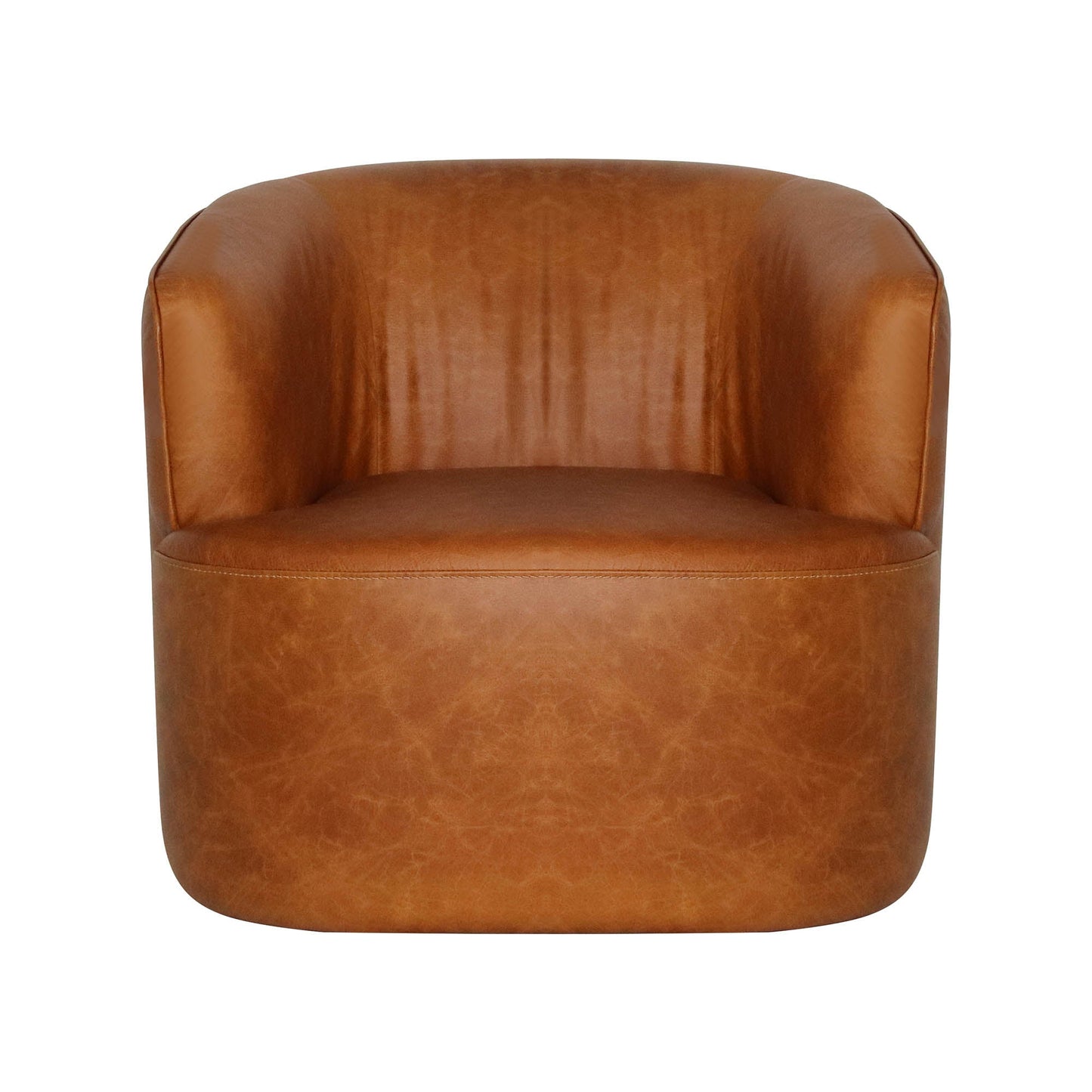 Fireside Top Grain Leather Swivel Club Chair