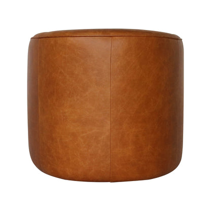 Fireside Top Grain Leather Swivel Club Chair