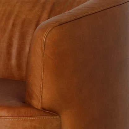 Fireside Top Grain Leather Swivel Club Chair