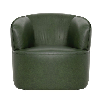 Fireside Top Grain Leather Swivel Club Chair