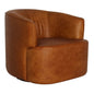 Fireside Top Grain Leather Swivel Club Chair