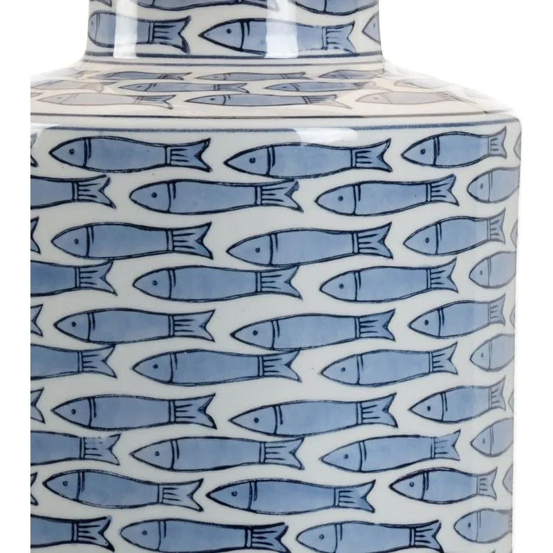 Fish Tail White Glaze Ceramic Table Lamp - LOOMLAN - Wildwood - Table Lamps