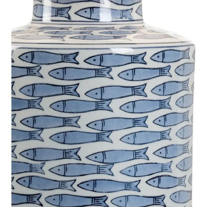 Fish Tail White Glaze Ceramic Table Lamp - LOOMLAN - Wildwood - Table Lamps