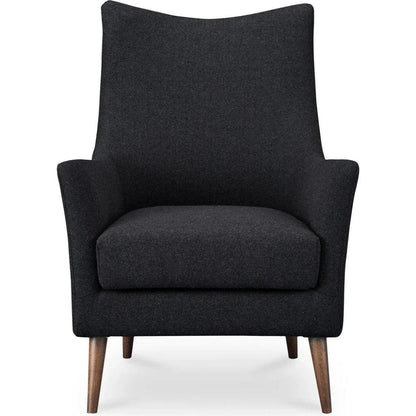 Fisher Solid Rubber Wood Black Armchair - LOOMLAN - Moe's Home - Club Chairs