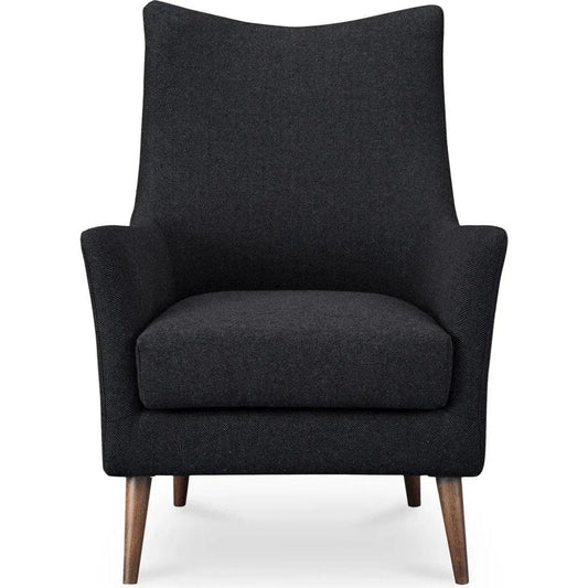 Fisher Solid Rubber Wood Black Armchair - LOOMLAN - Moe's Home - Club Chairs