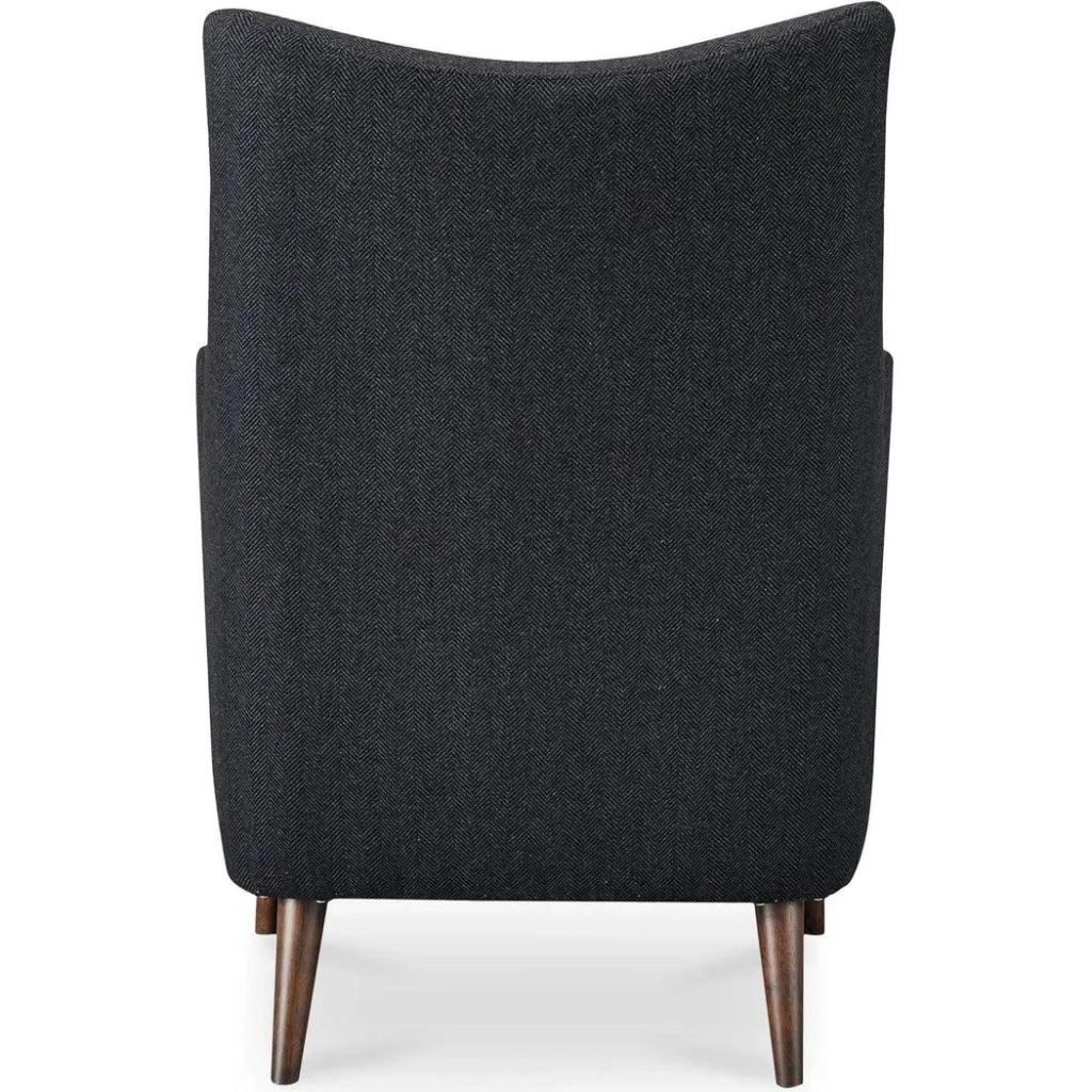 Fisher Solid Rubber Wood Black Armchair - LOOMLAN - Moe's Home - Club Chairs