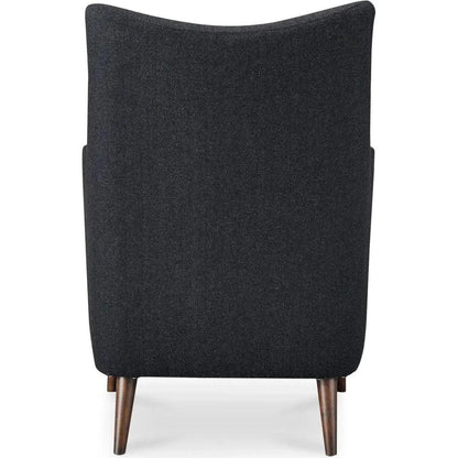 Fisher Solid Rubber Wood Black Armchair - LOOMLAN - Moe's Home - Club Chairs