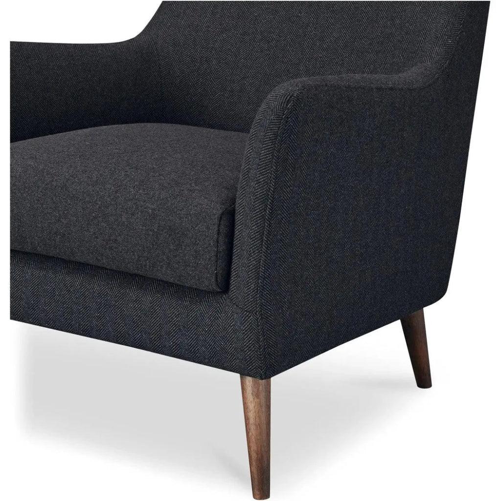 Fisher Solid Rubber Wood Black Armchair - LOOMLAN - Moe's Home - Club Chairs