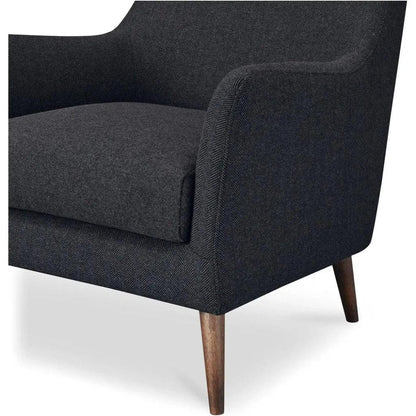 Fisher Solid Rubber Wood Black Armchair - LOOMLAN - Moe's Home - Club Chairs