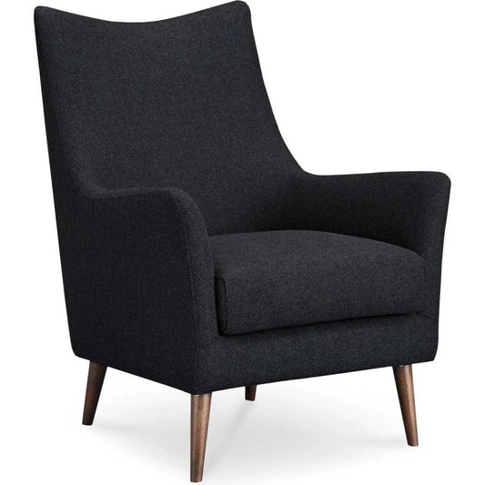 Fisher Solid Rubber Wood Black Armchair - LOOMLAN - Moe's Home - Club Chairs
