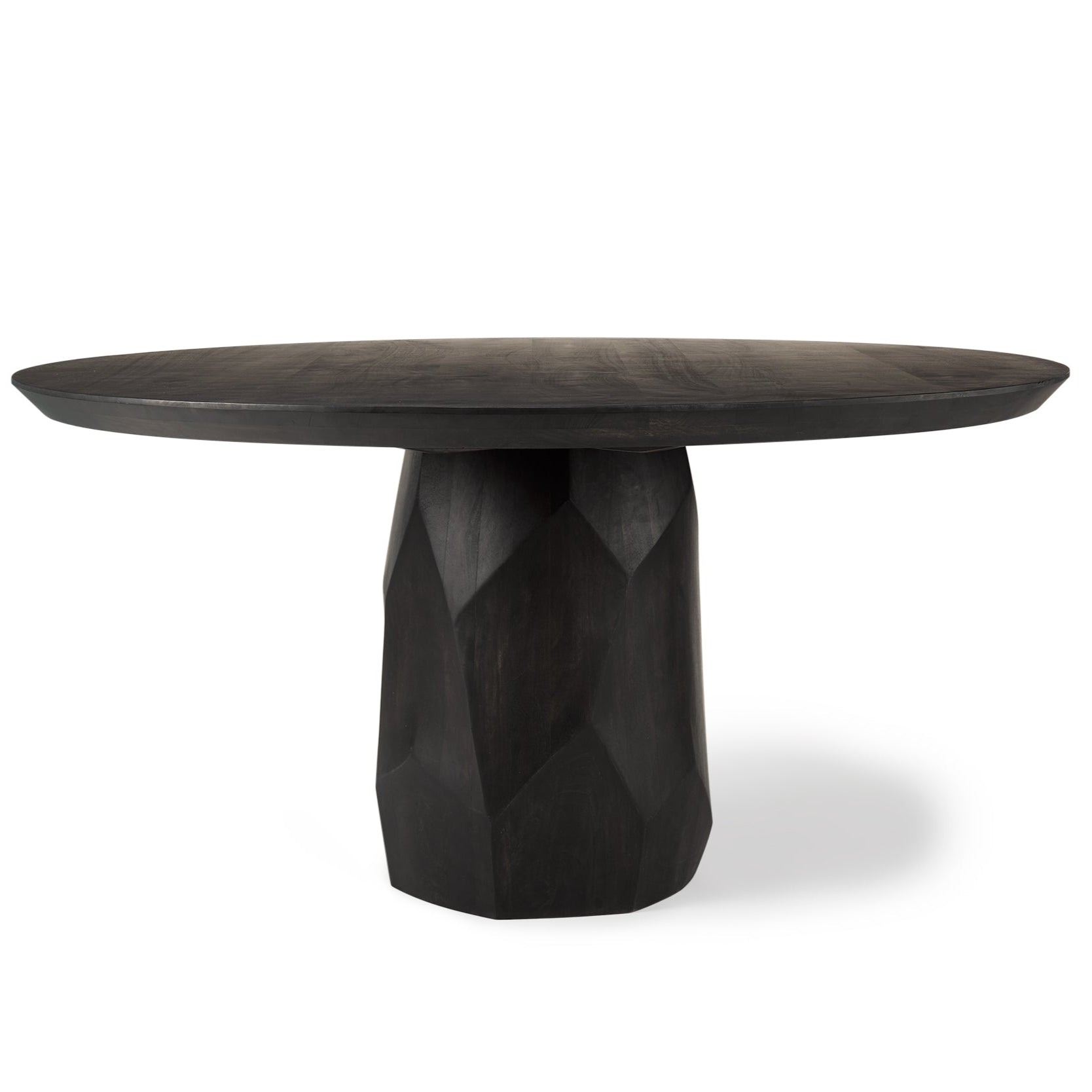 Fitzgerald Wooden Round Dining Table-Dining Tables-Mercana-Black-LOOMLAN