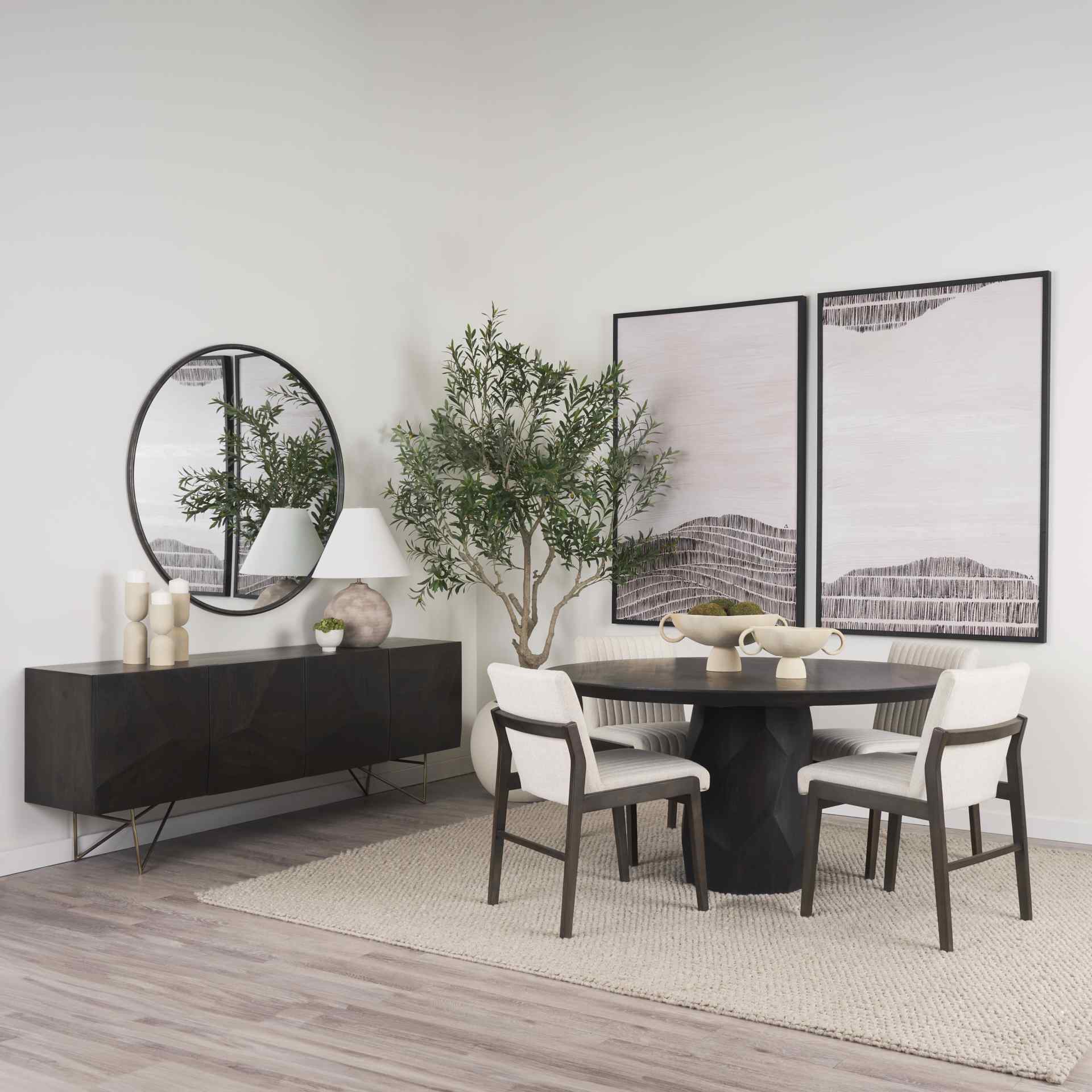 Fitzgerald Wooden Round Dining Table-Dining Tables-Mercana-LOOMLAN