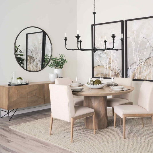 Fitzgerald Wooden Round Dining Table-Dining Tables-Mercana-LOOMLAN