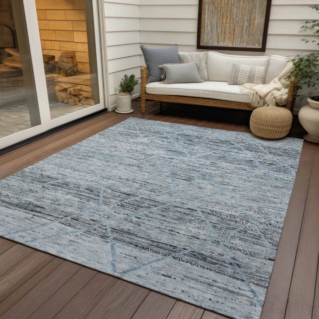 Flamara Blue Washable Indoor - Outdoor Rug - LOOMLAN - LOOMLAN Rugs - Outdoor Rugs