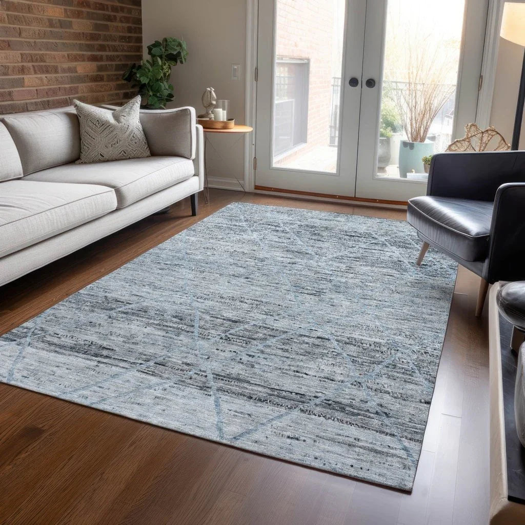 Flamara Blue Washable Indoor - Outdoor Rug - LOOMLAN - LOOMLAN Rugs - Outdoor Rugs