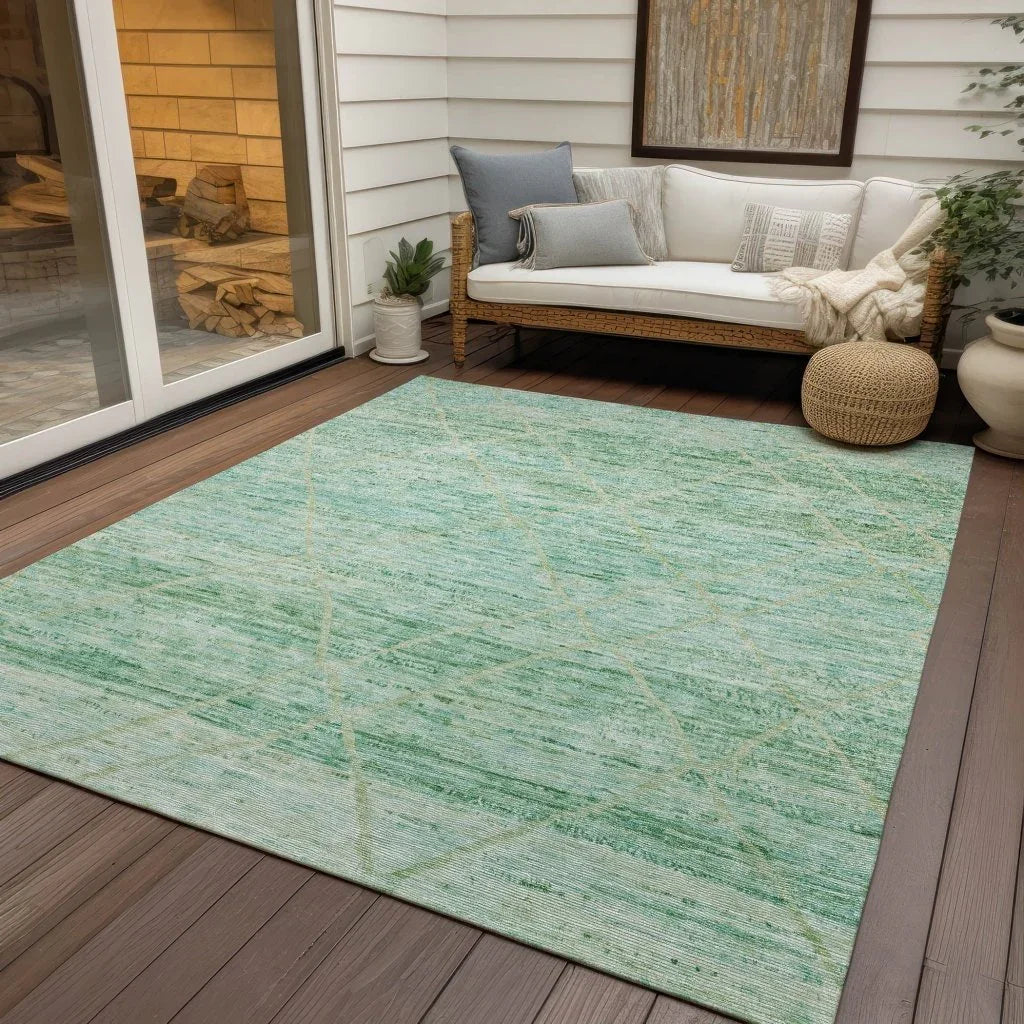 Flamara Green Washable Indoor - Outdoor Rug - LOOMLAN - LOOMLAN Rugs - Outdoor Rugs