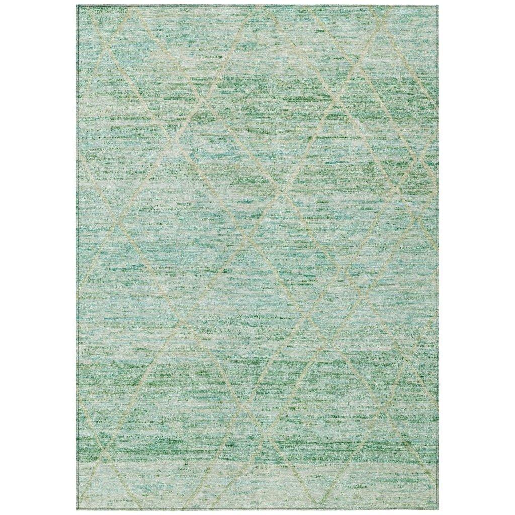 Flamara Green Washable Indoor - Outdoor Rug - LOOMLAN - LOOMLAN Rugs - Outdoor Rugs