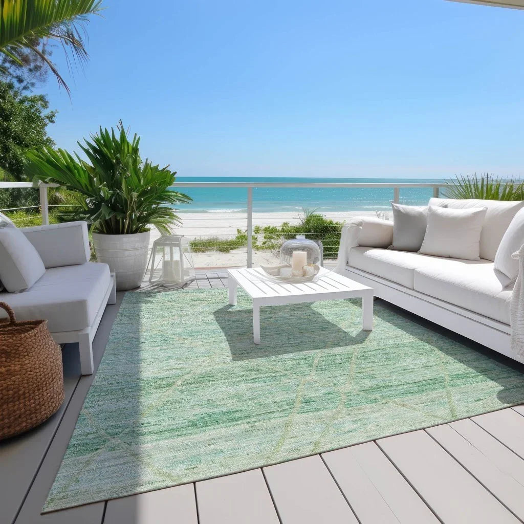 Flamara Green Washable Indoor - Outdoor Rug - LOOMLAN - LOOMLAN Rugs - Outdoor Rugs