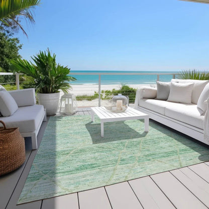 Flamara Green Washable Indoor - Outdoor Rug - LOOMLAN - LOOMLAN Rugs - Outdoor Rugs